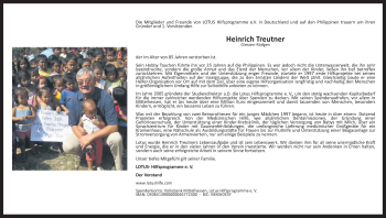 Traueranzeige von Heinrich Treutner von Giessener Anzeiger, Giessener Allgemeine, Alsfelder Allgemeine