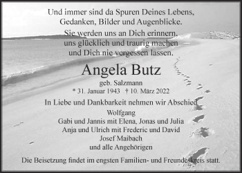Traueranzeige von Angela Butz von Usinger Anzeiger