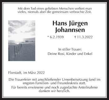 Traueranzeige von Hans Jürgen Johannsen von Wetterauer Zeitung