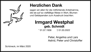Traueranzeige von Irmgard Westphal von Bad Vilbel/Karben