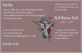 Traueranzeige von Rolf-Reiner Kuhl von Licher Wochenblatt