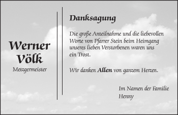 Traueranzeige von Werner Völk von Giessener Allgemeine, Alsfelder Allgemeine, Giessener Anzeiger