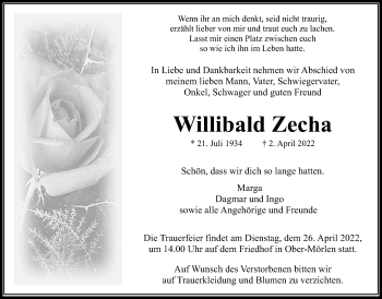 Traueranzeige von Willibald Zecha von Wetterauer Zeitung