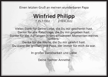 Traueranzeige von Winfried Philipp von Wetterauer Zeitung