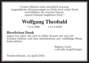 Traueranzeige von Wolfgang Theobald von Mücker Stimme