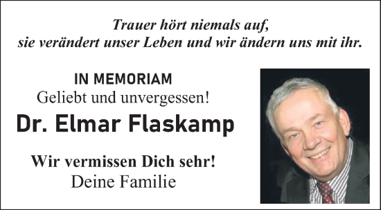 Traueranzeige von Elmar Flaskamp von Bad Vilbel/Karben