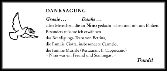 Traueranzeige von Nino  von Wetterauer Zeitung