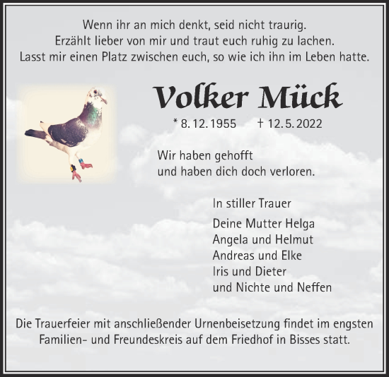 Traueranzeige von Volker Mück von Wetterauer Zeitung