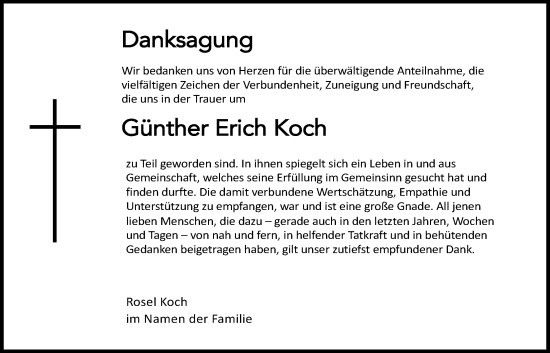 Traueranzeige von Günther Erich Koch von Licher Wochenblatt