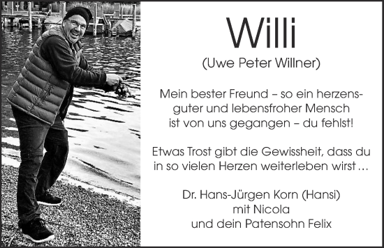 Traueranzeige von Uwe Willner von Giessener Anzeiger, Giessener Allgemeine, Alsfelder Allgemeine