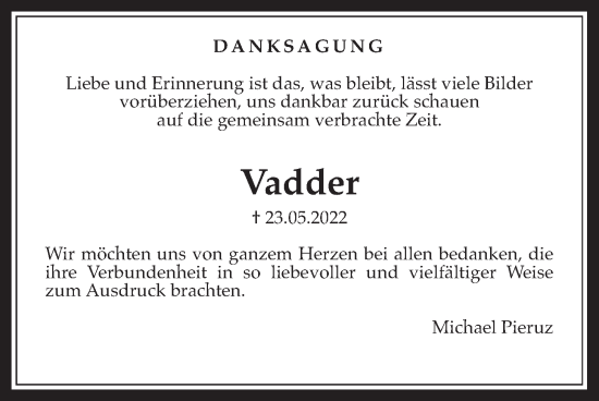 Traueranzeige von Vadder  von Wetterauer Zeitung