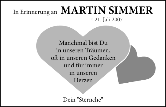 Traueranzeige von Martin Simmer von Wetterauer Zeitung