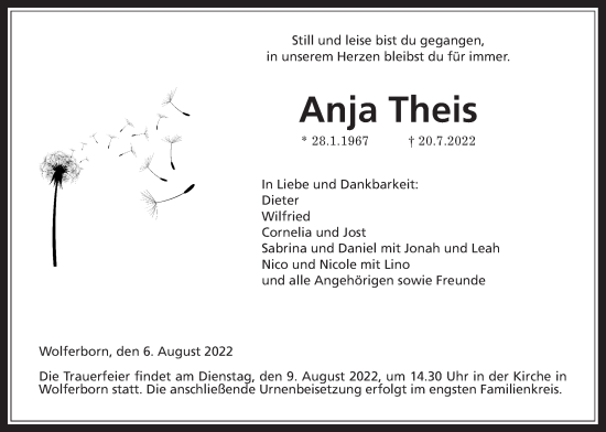 Traueranzeige von Anja Theis von Kreis-Anzeiger