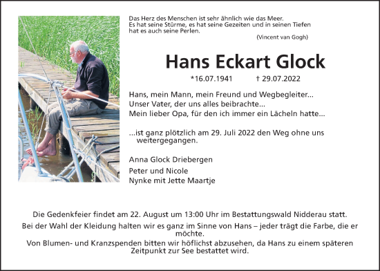 Traueranzeige von Hans Eckart Glock von Kreis-Anzeiger