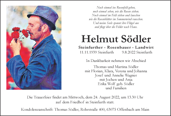 Traueranzeige von Helmut Södler von Wetterauer Zeitung