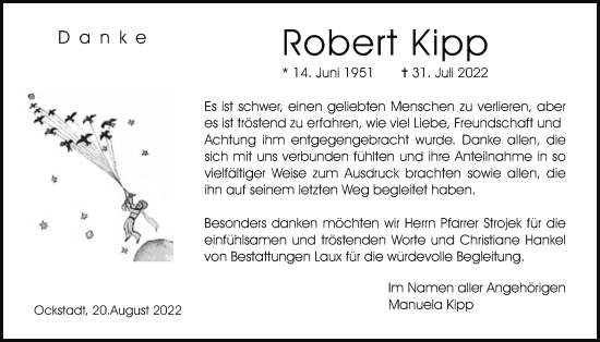 Traueranzeige von Robert Kipp von Wetterauer Zeitung