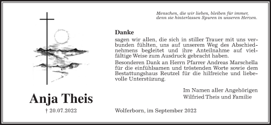 Traueranzeige von Anja Theis von Kreis-Anzeiger