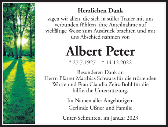 Traueranzeige von Albert Peter von Kreis-Anzeiger