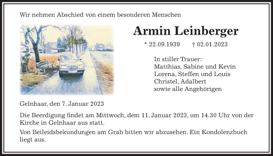 Traueranzeige von Armin Leinberger von Kreis-Anzeiger