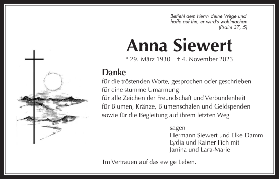 Traueranzeige von Anna Siewert von Bad Vilbel/Karben