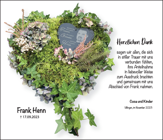 Traueranzeige von Frank Henn von Licher Wochenblatt