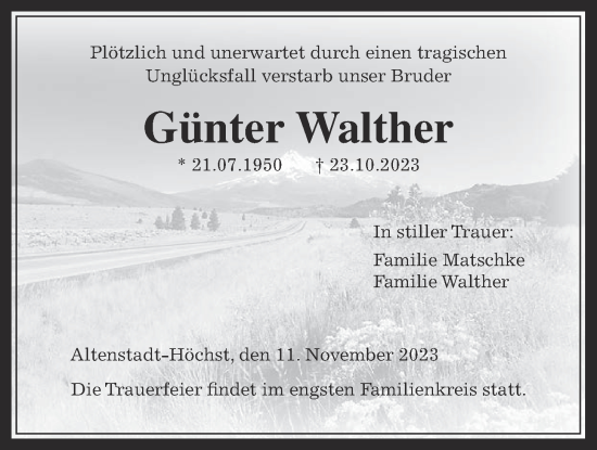 Traueranzeige von Günter Walther von Kreis-Anzeiger