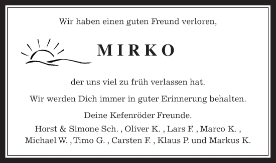 Traueranzeige von Mirko Röder von Kreis-Anzeiger