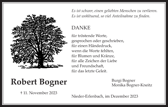 Traueranzeige von Robert Bogner von Bad Vilbel/Karben