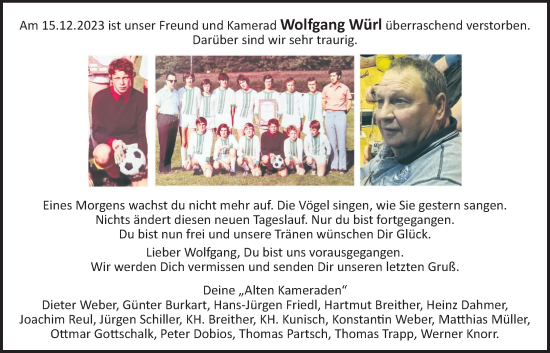 Traueranzeige von Wolfgang Würl von Bad Vilbel/Karben