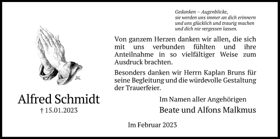 Traueranzeige von Alfred Schmidt 