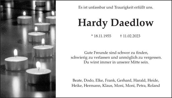 Traueranzeige von Burkhard Daedlow von Bad Vilbel/Karben