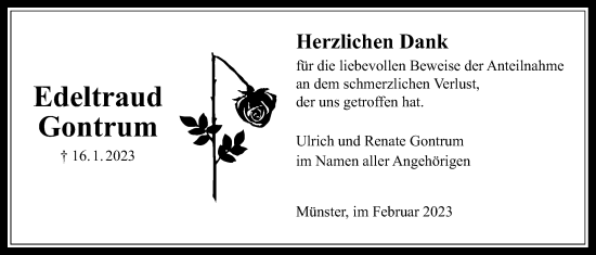 Traueranzeige von Edeltraud Gontrum von Licher Wochenblatt