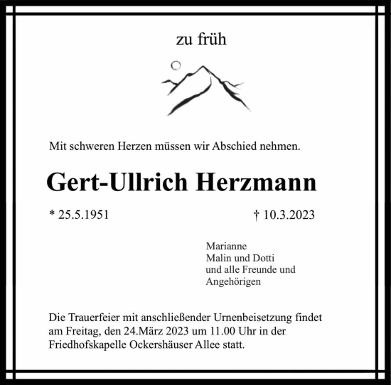 Traueranzeige von Gert-Ullrich Herzmann von Giessener Allgemeine, Alsfelder Allgemeine