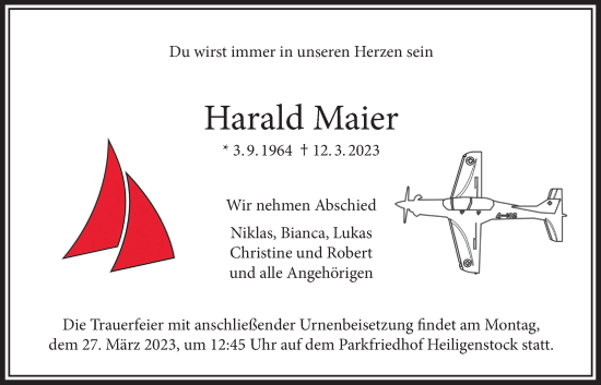 Traueranzeige von Harald Maier von Bad Vilbel/Karben