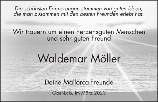 Traueranzeige von Waldemar Möller von Kreis-Anzeiger