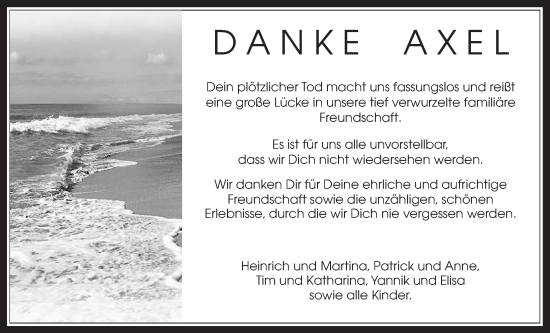 Traueranzeige von Axel Repp von Wetterauer Zeitung