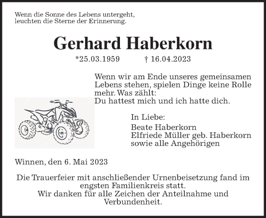 Traueranzeige von Gerhard Haberkorn von Giessener Allgemeine, Alsfelder Allgemeine, Giessener Anzeiger
