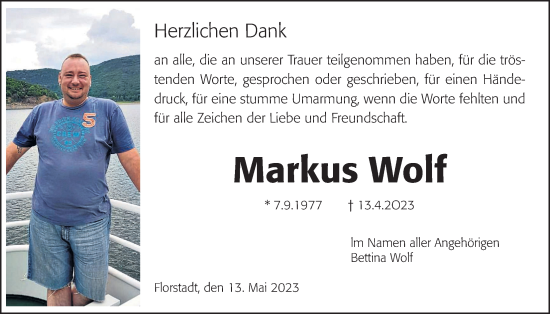 Traueranzeige von Markus Wolf von Wetterauer Zeitung