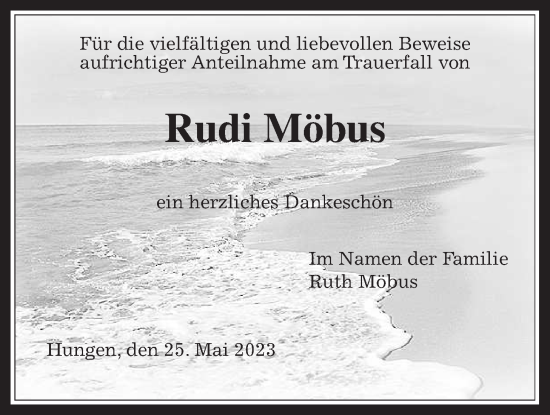 Traueranzeige von Rudi Möbus von Licher Wochenblatt