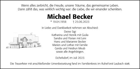 Traueranzeige von Michael Becker von Kreis-Anzeiger