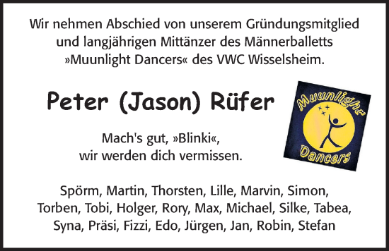 Traueranzeige von Peter Rüfer von Wetterauer Zeitung