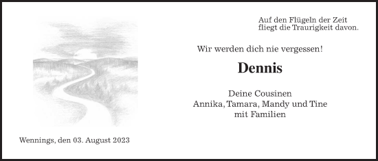 Traueranzeige von Dennis Lang von Kreis-Anzeiger