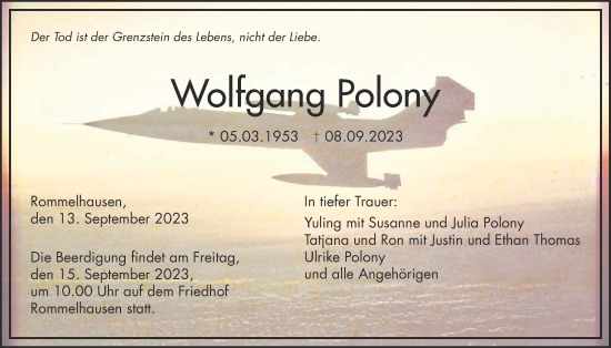 Traueranzeige von Wolfgang Polony von Kreis-Anzeiger