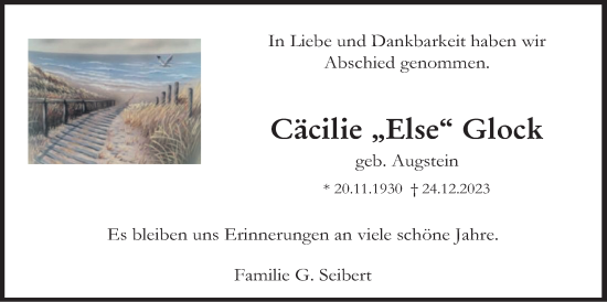 Traueranzeige von Cäcilie Glock von Giessener Anzeiger