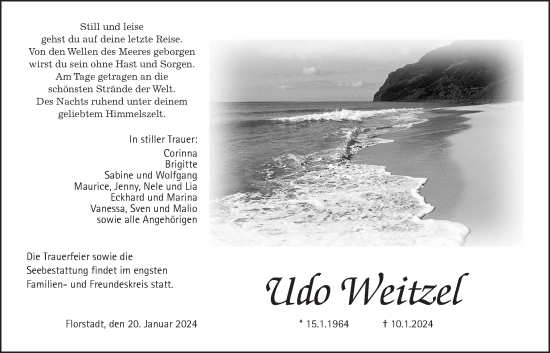 Traueranzeige von Udo Weitzel von Wetterauer Zeitung