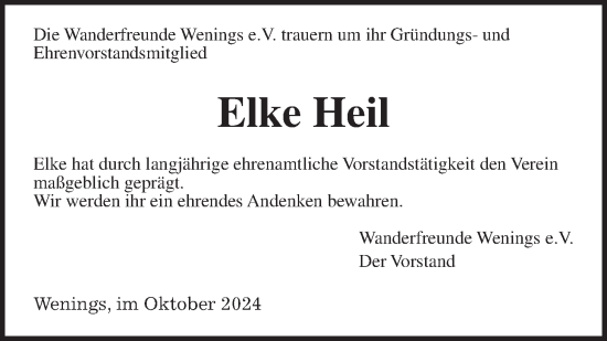 Traueranzeige von Elke Heil von Kreis-Anzeiger