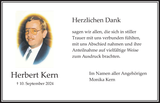 Traueranzeige von Herbert Kern von Bad Vilbel/Karben