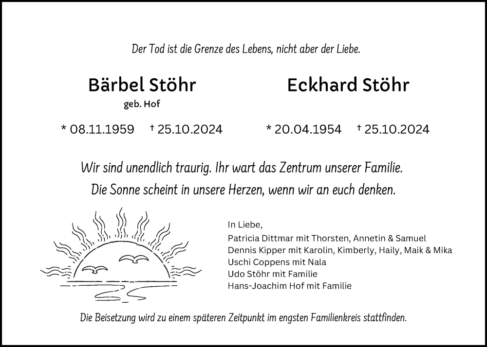  Traueranzeige für Bärbel Stöhr vom 02.11.2024 aus Kreis-Anzeiger