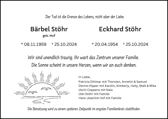 Traueranzeige von Bärbel Stöhr von Kreis-Anzeiger