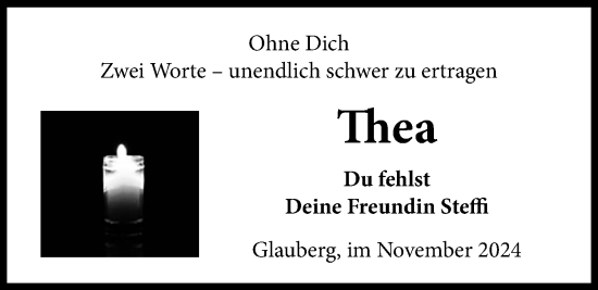 Traueranzeige von Dorothea Schäfer von Kreis-Anzeiger